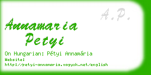 annamaria petyi business card