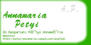 annamaria petyi business card